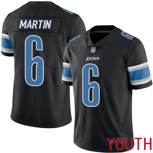 Detroit Lions Limited Black Youth Sam Martin Jersey NFL Football #6 Rush Vapor Untouchable->women nfl jersey->Women Jersey